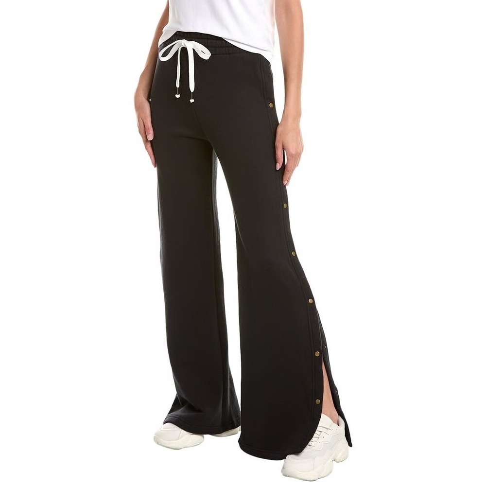 NWT CHASER Zuma Wide Leg, Snap Up Sweatpants, Black, Size Small